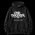Wave 1 Black acid wash hoodie